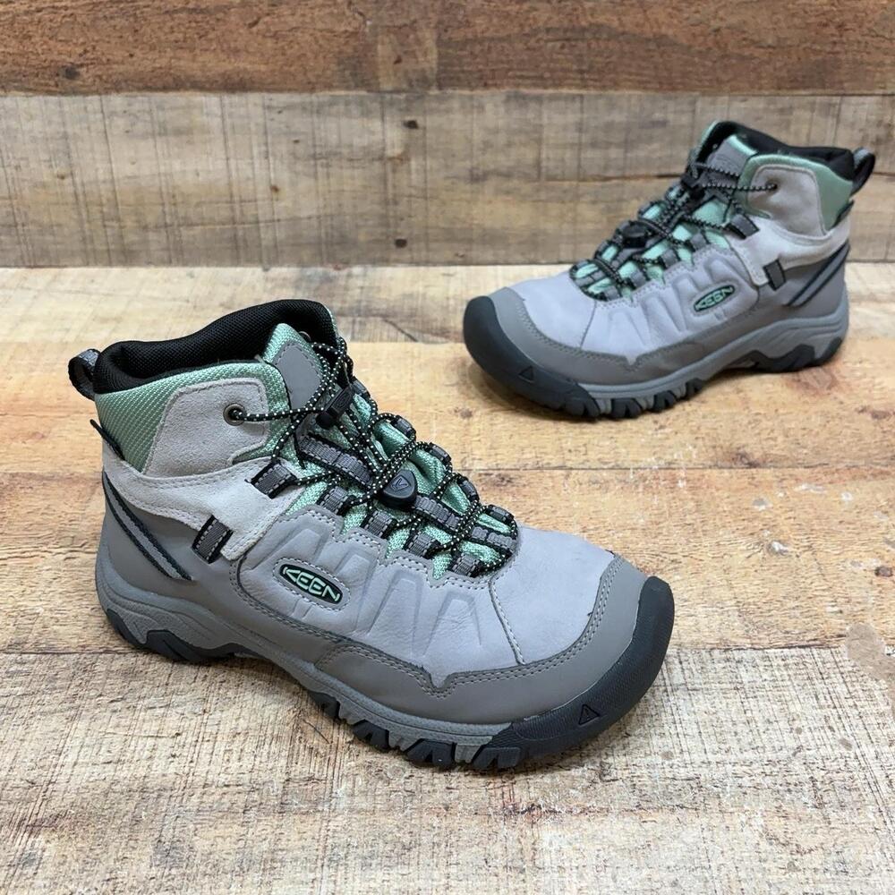 Keen Snow Boots Kids Size 2 34 Gray Green Waterproof Ankle Hiking 1029562